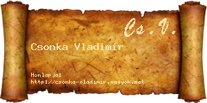 Csonka Vladimir névjegykártya